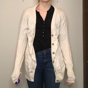 Target cream long lightweight cardigan